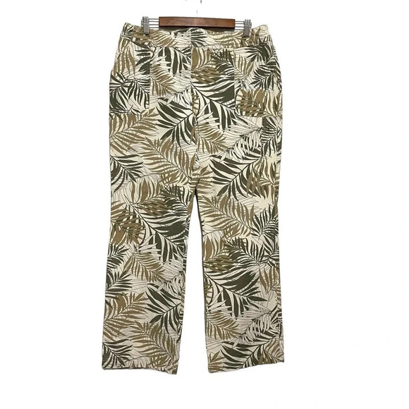Joneswear Sport Palm Leaves Graphic Pants Size 16 Multicolor Tropical - Picture 1 of 7